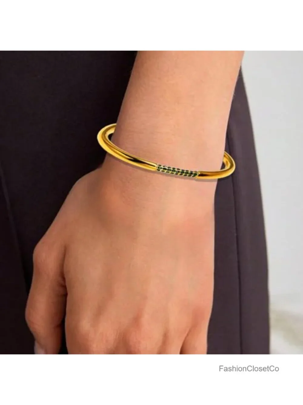 18K Gold Plated Minimalism Cuff Bangle Bracelet Adjustable Open Arm Cuff
